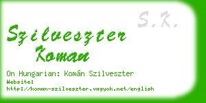 szilveszter koman business card